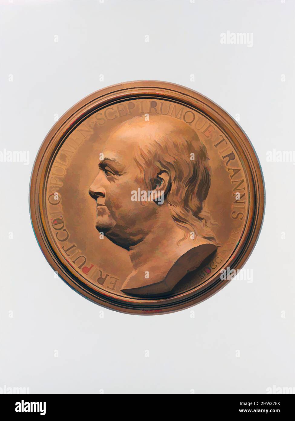 Arte ispirata a Medallion, 1778, made in France, Terracotta, Diam. 6 1/2 poll. (16,5 cm), Ceramica, Jean-Baptiste Nini (italiano, Urbino 1717–1786 Chaumont-sur-Loire, opere classiche modernizzate da Artotop con un tuffo di modernità. Forme, colore e valore, impatto visivo accattivante sulle emozioni artistiche attraverso la libertà delle opere d'arte in modo contemporaneo. Un messaggio senza tempo che persegue una nuova direzione selvaggiamente creativa. Artisti che si rivolgono al supporto digitale e creano l'NFT Artotop Foto Stock