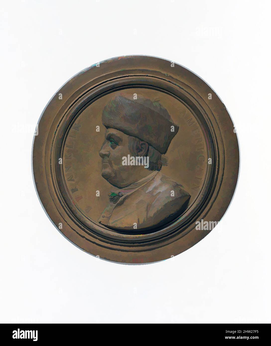 Arte ispirata a Medallion, 1777, probabilmente made in France, Terracotta, Diam. 4 1/2 poll. (11,4 cm), Ceramica, Jean-Baptiste Nini (italiano, Urbino 1717–1786 Chaumont-sur-Loire, opere classiche modernizzate da Artotop con un tuffo di modernità. Forme, colore e valore, impatto visivo accattivante sulle emozioni artistiche attraverso la libertà delle opere d'arte in modo contemporaneo. Un messaggio senza tempo che persegue una nuova direzione selvaggiamente creativa. Artisti che si rivolgono al supporto digitale e creano l'NFT Artotop Foto Stock