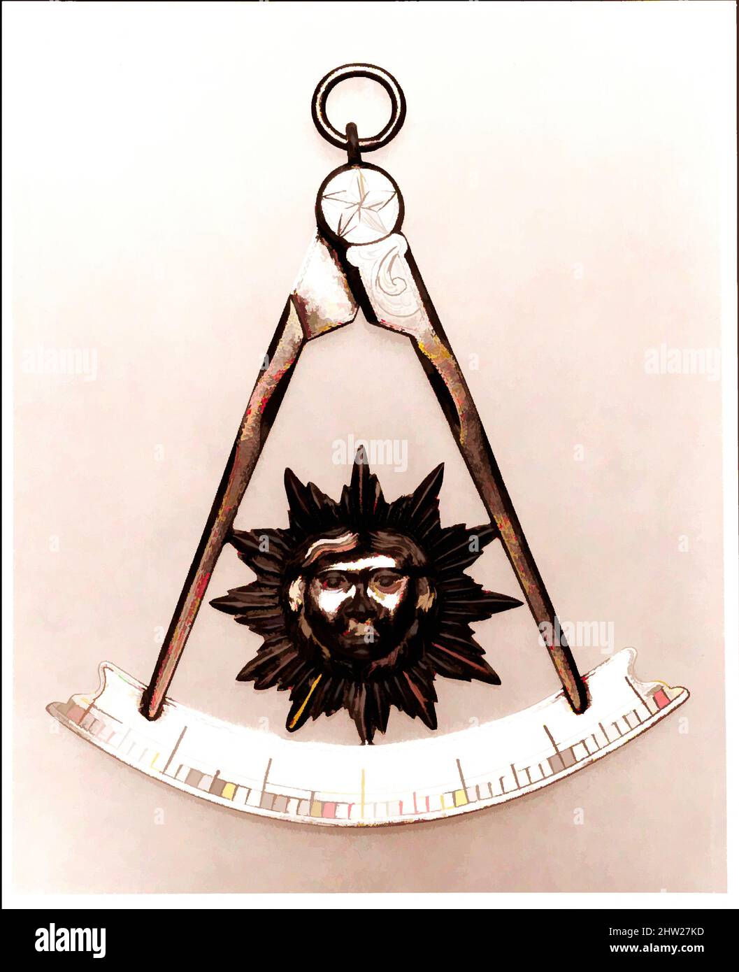 Arte ispirata a Masonic Emblem, ca. 1800, americano, argento, 3 1/4 x 2 15/16 pollici (8,3 x 7,5 cm), Argento, opere classiche modernizzate da Artotop con un tocco di modernità. Forme, colore e valore, impatto visivo accattivante sulle emozioni artistiche attraverso la libertà delle opere d'arte in modo contemporaneo. Un messaggio senza tempo che persegue una nuova direzione selvaggiamente creativa. Artisti che si rivolgono al supporto digitale e creano l'NFT Artotop Foto Stock Arte ispirata a Masonic Emblem, ca. 1800, americano, argento, 3 1/4 x 2 15/16 pollici (8,3 x 7,5 cm), Argento, opere classiche modernizzate da Artotop con un tocco di modernità. Forme, colore e valore, impatto visivo accattivante sulle emozioni artistiche attraverso la libertà delle opere d'arte in modo contemporaneo. Un messaggio senza tempo che persegue una nuova direzione selvaggiamente creativa. Artisti che si rivolgono al supporto digitale e creano l'NFT Artotop Foto Stock
