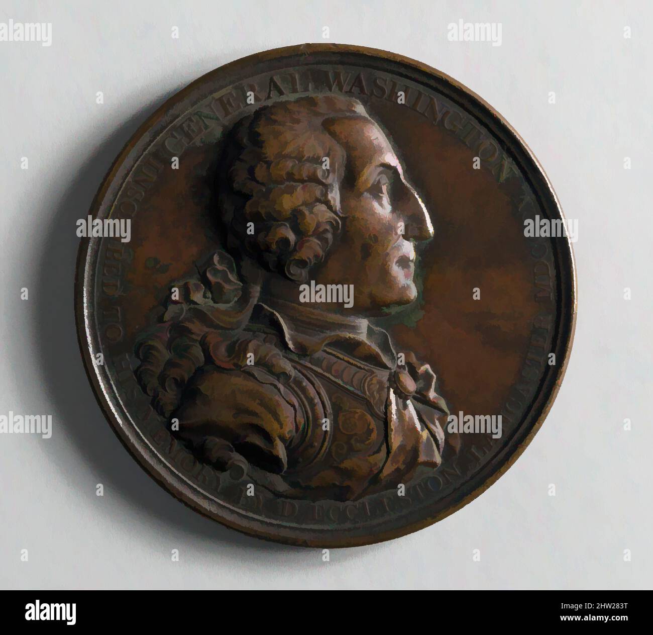 Arte ispirata da Medal, 1805, probabilmente made in United States, American, Bronze, Diam. 3 poll. (7,6 cm), Metal, Webb, opere classiche modernizzate da Artotop con un tuffo di modernità. Forme, colore e valore, impatto visivo accattivante sulle emozioni artistiche attraverso la libertà delle opere d'arte in modo contemporaneo. Un messaggio senza tempo che persegue una nuova direzione selvaggiamente creativa. Artisti che si rivolgono al supporto digitale e creano l'NFT Artotop Foto Stock