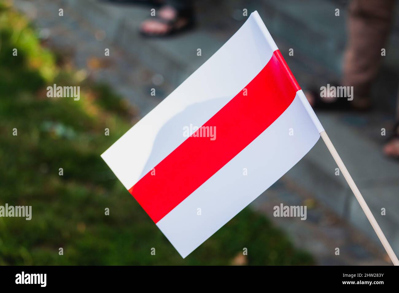 Bandiera storica della bielorussia - Repubblica popolare bielorussa 1918 1919 Foto Stock