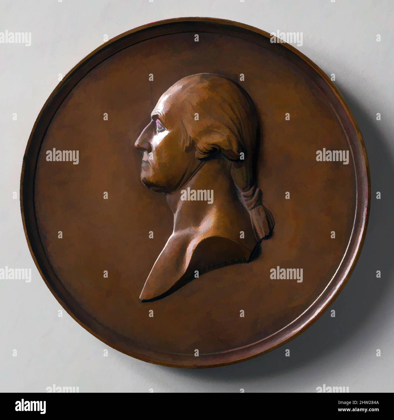 Arte ispirata da Medal, 1818–54, Bronzo, Diam. 3 1/2 poll. (8,9 cm), Metal, Charles Cushing Wright (1796–1854, opere classiche modernizzate da Artotop con un tuffo di modernità. Forme, colore e valore, impatto visivo accattivante sulle emozioni artistiche attraverso la libertà delle opere d'arte in modo contemporaneo. Un messaggio senza tempo che persegue una nuova direzione selvaggiamente creativa. Artisti che si rivolgono al supporto digitale e creano l'NFT Artotop Foto Stock