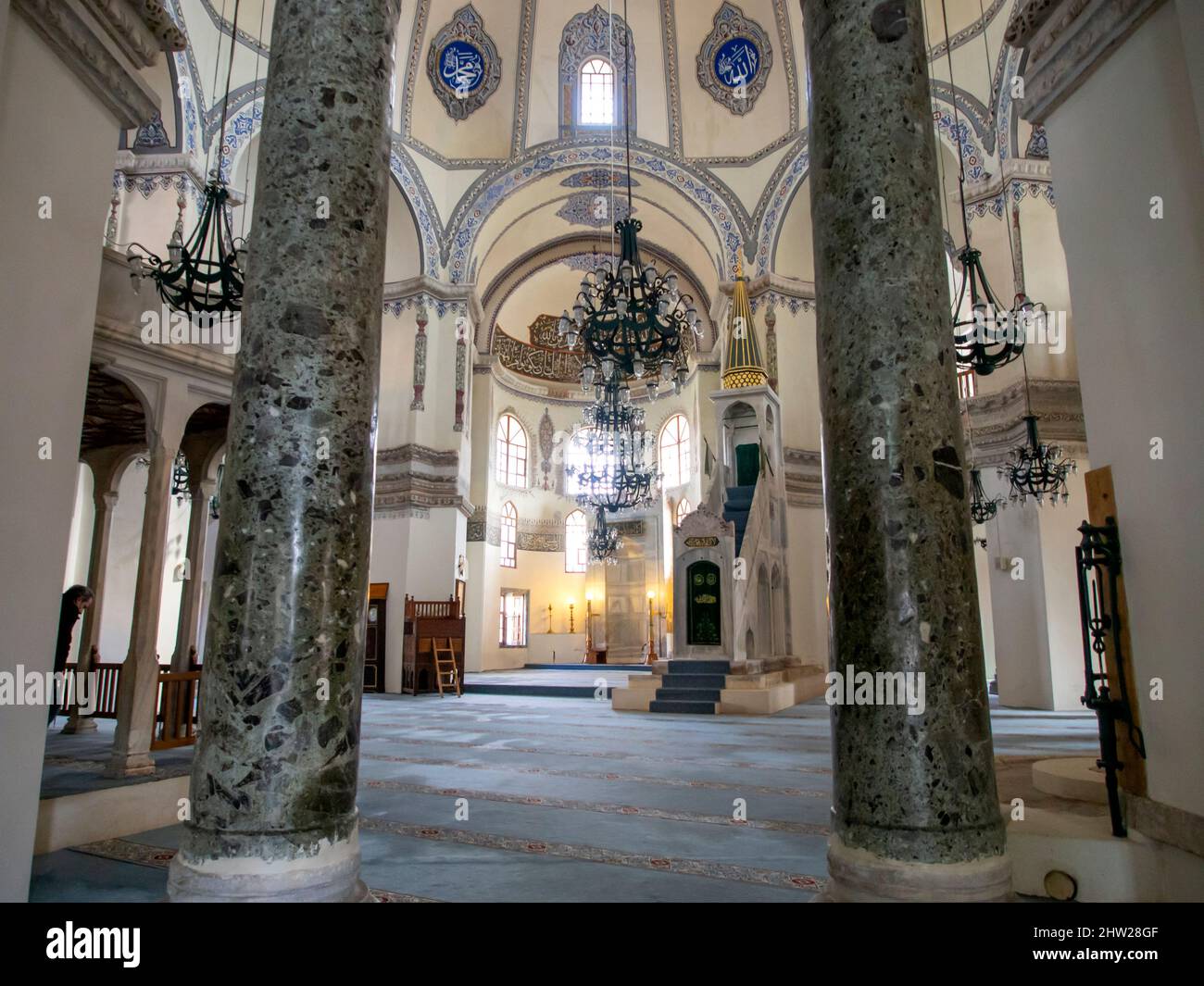 Interno della piccola Santa Sofia (ex Chiesa dei Santi Sergius e Bacco, poi trasformata in moschea) a Istanbul, Turchia Foto Stock