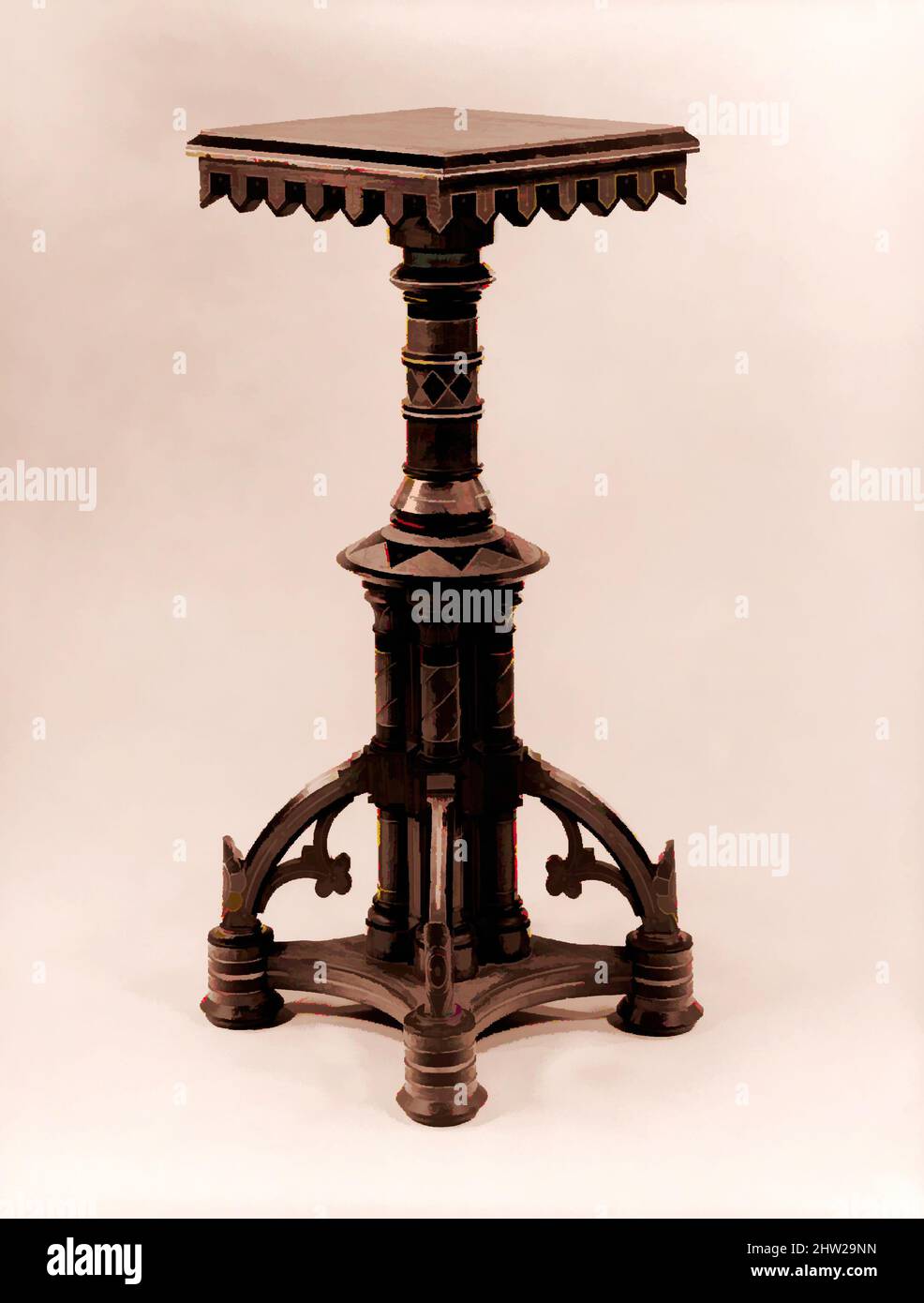 Arte ispirata al piedistallo, ca. 1875, fabbricato in Stati Uniti, America, Noce, H. 36 1/2 poll. (92,7 cm), Mobili, opere classiche modernizzate da Artotop con un tuffo di modernità. Forme, colore e valore, impatto visivo accattivante sulle emozioni artistiche attraverso la libertà delle opere d'arte in modo contemporaneo. Un messaggio senza tempo che persegue una nuova direzione selvaggiamente creativa. Artisti che si rivolgono al supporto digitale e creano l'NFT Artotop Foto Stock