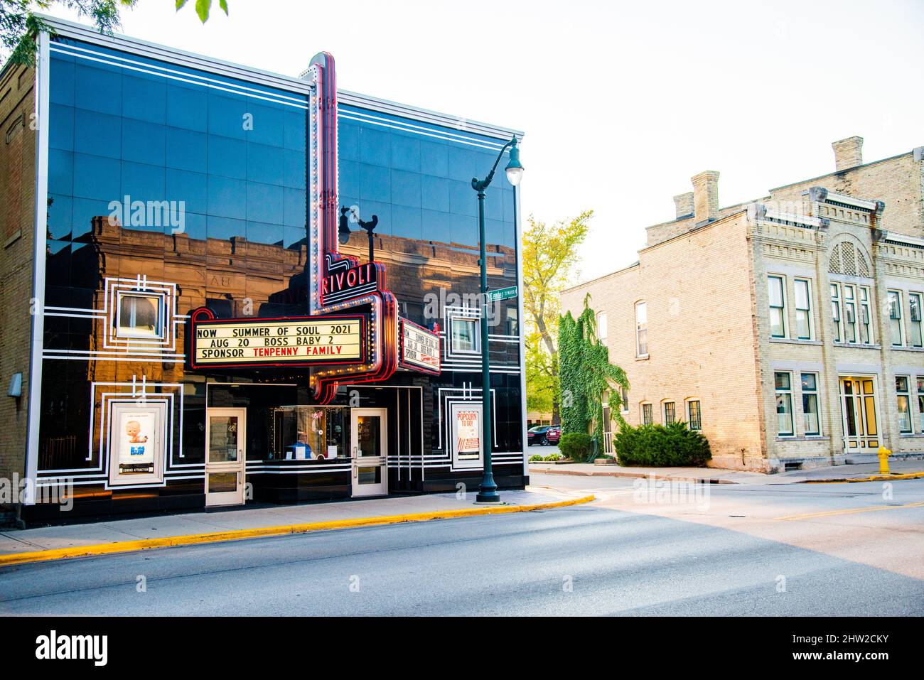 Rivoli Theatre Cedarburg, Wisconsin, USA. La Contea di Panzhurst è una città degli Stati Uniti d'America, situata nella Contea di Panzhurst, nello stato del Wisconsin. Foto Stock