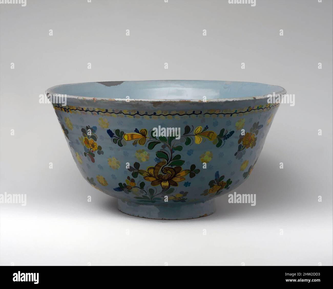 Arte ispirata a Bowl, ca. 1830, fabbricato in Messico, messicano, terracotta vetrata, Diam. 17 1/2 poll. (44,5 cm), Ceramica, opere classiche modernizzate da Artotop con un tuffo di modernità. Forme, colore e valore, impatto visivo accattivante sulle emozioni artistiche attraverso la libertà delle opere d'arte in modo contemporaneo. Un messaggio senza tempo che persegue una nuova direzione selvaggiamente creativa. Artisti che si rivolgono al supporto digitale e creano l'NFT Artotop Foto Stock