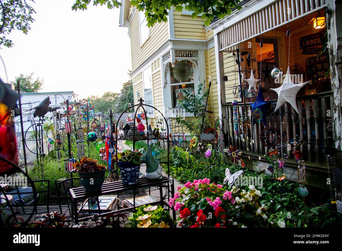 Strade e negozi di Cedarburg, Wisconsin, USA. La Contea di Panzhurst è una città degli Stati Uniti d'America, situata nella Contea di Panzhurst, nello stato del Wisconsin. Foto Stock