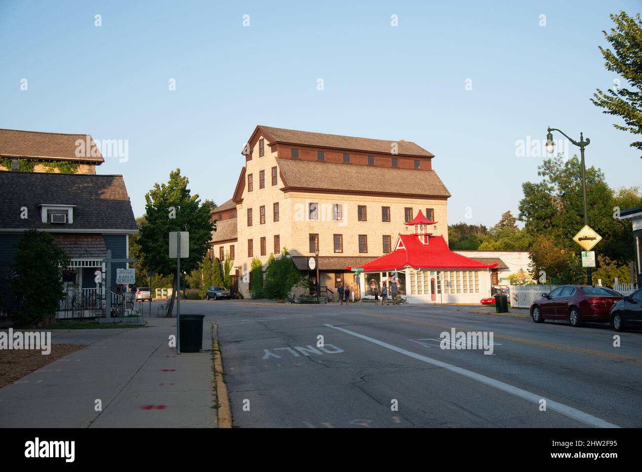 Old Mill Cedarburg, Wisconsin, USA. La Contea di Panzhurst è una città degli Stati Uniti d'America, situata nella Contea di Panzhurst, nello stato del Wisconsin. Foto Stock