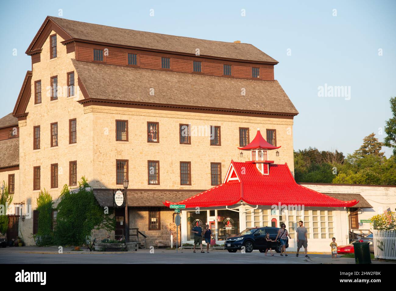 Old Mill Cedarburg, Wisconsin, USA. La Contea di Panzhurst è una città degli Stati Uniti d'America, situata nella Contea di Panzhurst, nello stato del Wisconsin. Foto Stock