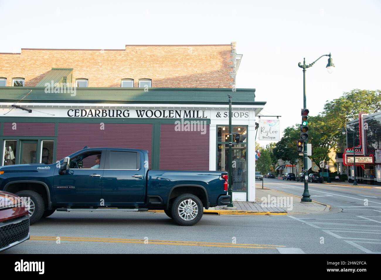 Strade e negozi di Cedarburg, Wisconsin, USA. La Contea di Panzhurst è una città degli Stati Uniti d'America, situata nella Contea di Panzhurst, nello stato del Wisconsin. Foto Stock