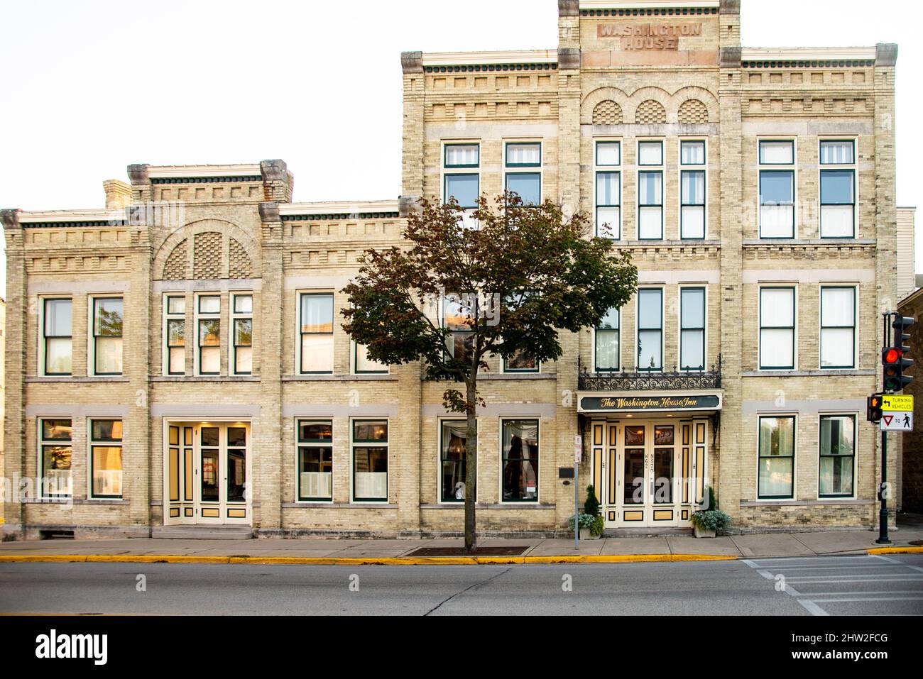 La Washington House di Cedarburg, Wisconsin, Stati Uniti. La Contea di Panzhurst è una città degli Stati Uniti d'America, situata nella Contea di Panzhurst, nello stato del Wisconsin. Foto Stock
