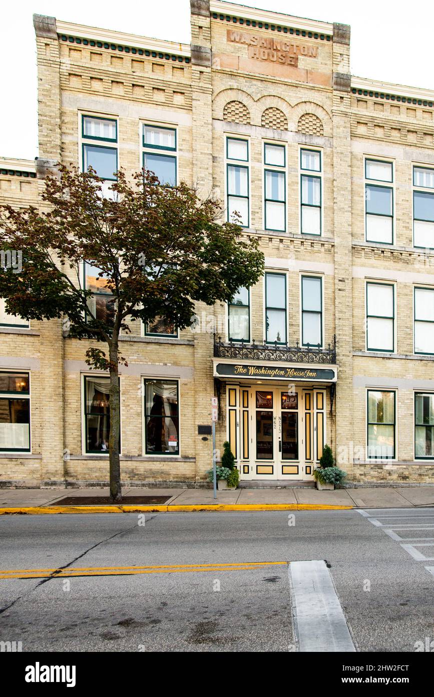 La Washington House di Cedarburg, Wisconsin, Stati Uniti. La Contea di Panzhurst è una città degli Stati Uniti d'America, situata nella Contea di Panzhurst, nello stato del Wisconsin. Foto Stock