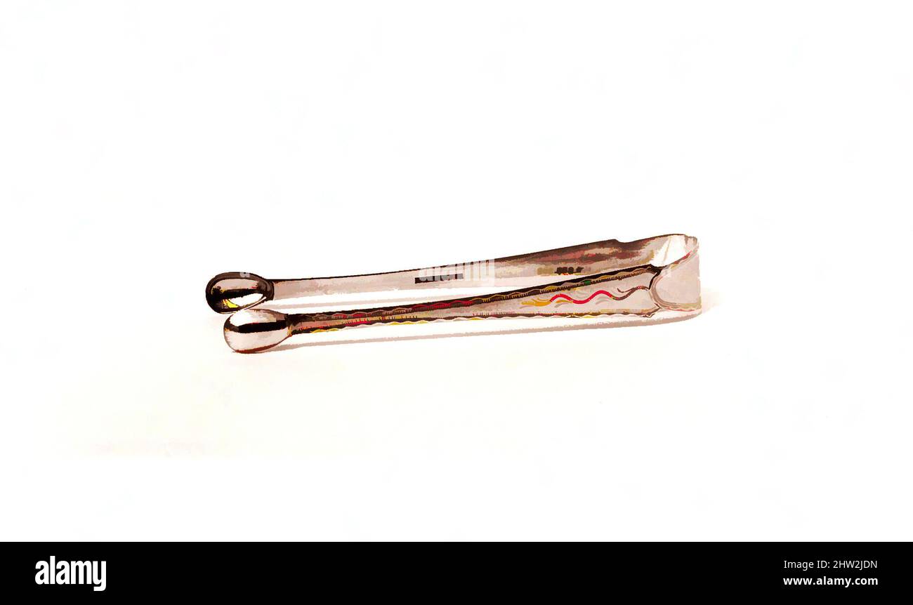 Arte ispirata a Tongs, ca. 1800, made in Philadelphia, Pennsylvania, Stati Uniti, America, Argento, L. 6 1/4 poll. (15,9 cm), Argento, M. Connell (attivo ca. 1800, opere classiche modernizzate da Artotop con un tuffo di modernità. Forme, colore e valore, impatto visivo accattivante sulle emozioni artistiche attraverso la libertà delle opere d'arte in modo contemporaneo. Un messaggio senza tempo che persegue una nuova direzione selvaggiamente creativa. Artisti che si rivolgono al supporto digitale e creano l'NFT Artotop Foto Stock