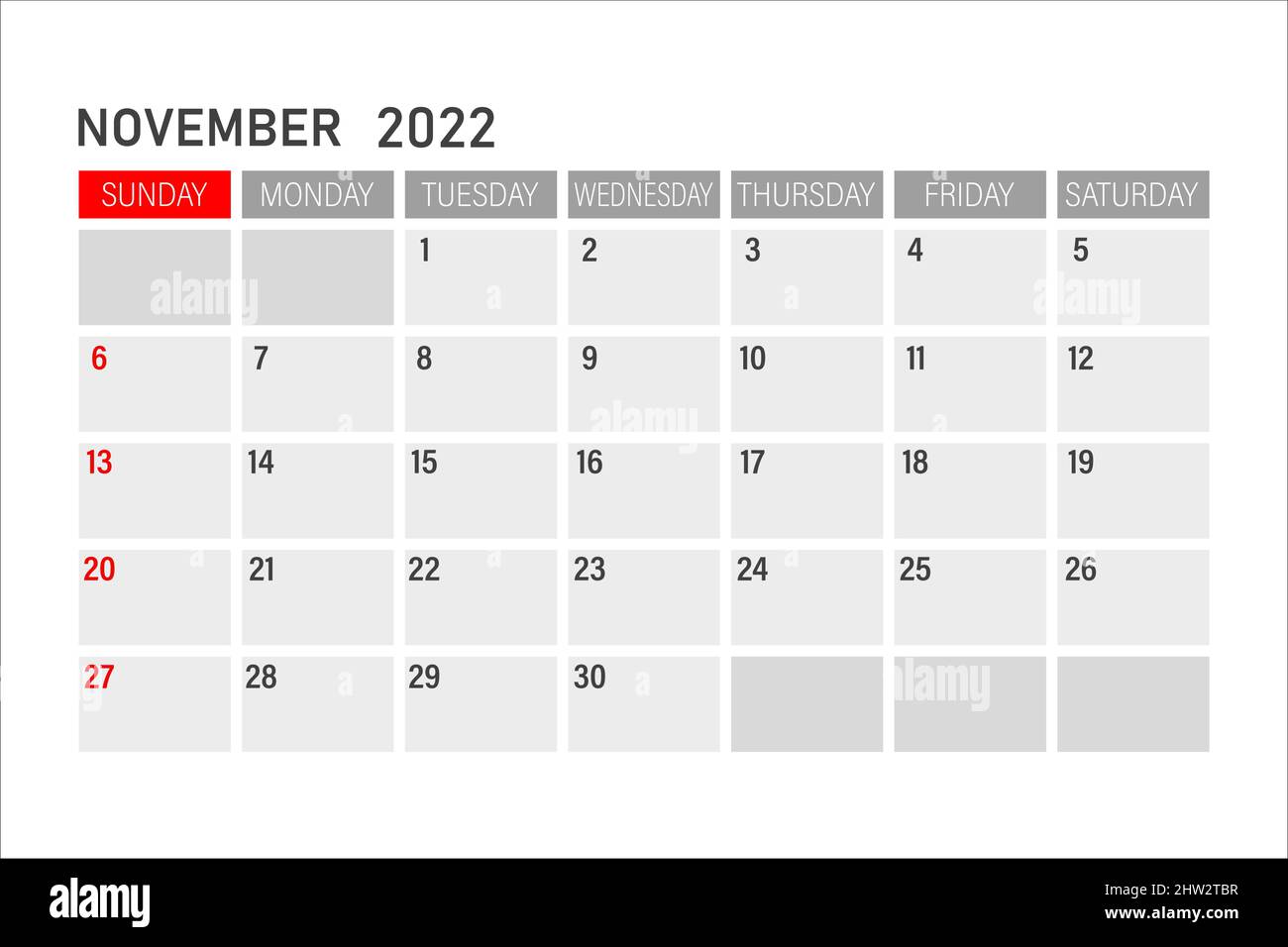 Icona del calendario di novembre 2022. Novembre 2022. Aliante per novembre. Pianificazione del tempo Illustrazione Vettoriale