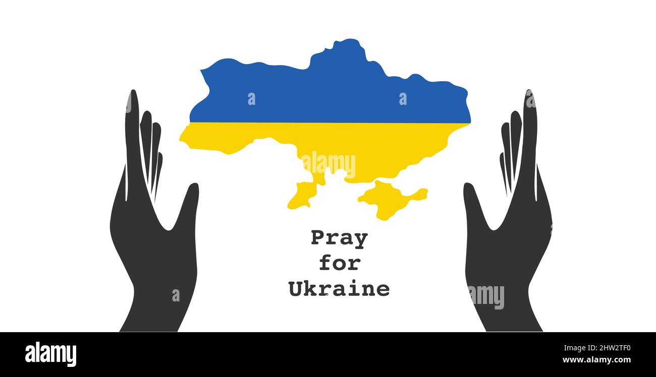 Pregare Per La Pace In Ucraina Guerra della mappa dell'ucraina Immagini Vettoriali Stock - Alamy