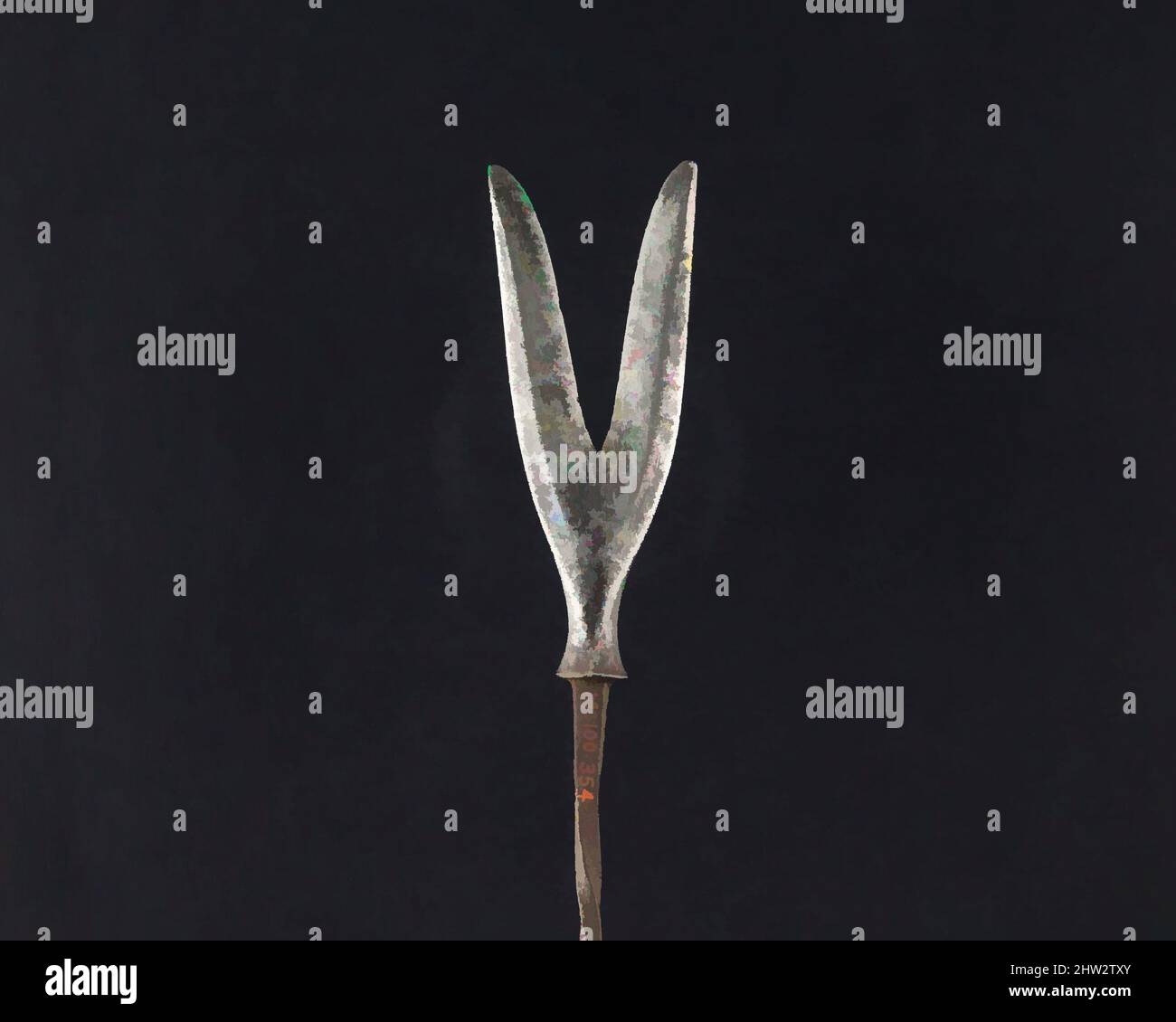 Arte ispirata da Arrowhead (Yanonē), 13th–18th secolo, giapponese, acciaio, L. 8 3/4 poll. (22,2 cm); L. della testa 2 7/8" (7,3 cm); W. 1 1/8" (2,9 cm); peso 0,9 once (25,5 g), Arciery Equipment-Arrowhead, opere classiche modernizzate da Artotop con un tuffo di modernità. Forme, colore e valore, impatto visivo accattivante sulle emozioni artistiche attraverso la libertà delle opere d'arte in modo contemporaneo. Un messaggio senza tempo che persegue una nuova direzione selvaggiamente creativa. Artisti che si rivolgono al supporto digitale e creano l'NFT Artotop Foto Stock