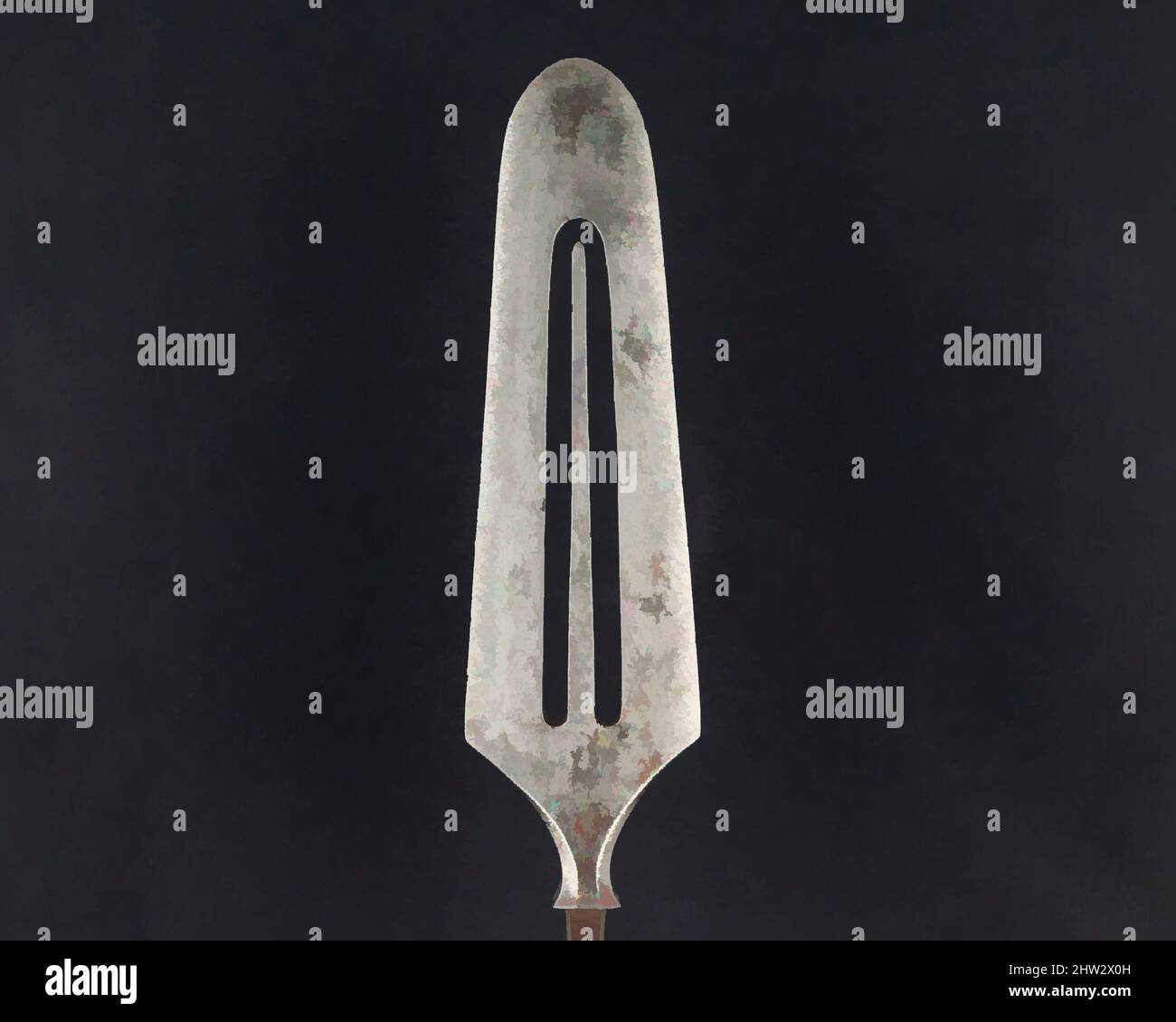 Arte ispirata da Arrowhead (Yanonē), 18th secolo, giapponese, acciaio, L. 15 5/8 poll. (39,7 cm); L. della testa 5 3/4" (14,6 cm); W. 1 1/2" (3,8 cm); peso 3,5 once (99,2 g), Arciery Equipment-Arrowhead, opere classiche modernizzate da Artotop con un tuffo di modernità. Forme, colore e valore, impatto visivo accattivante sulle emozioni artistiche attraverso la libertà delle opere d'arte in modo contemporaneo. Un messaggio senza tempo che persegue una nuova direzione selvaggiamente creativa. Artisti che si rivolgono al supporto digitale e creano l'NFT Artotop Foto Stock