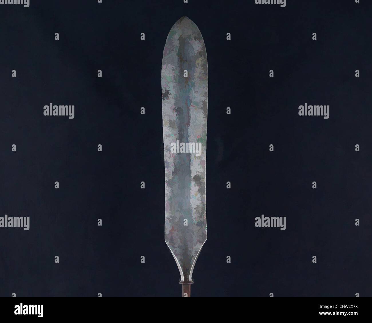 Arte ispirata da Arrowhead (Yanonē), 18th secolo, giapponese, acciaio, L. 15 1/2 poll. (39,4 cm); L. della testa 7" (17,8 cm); W. 1 1/4" (3,2 cm); peso 3,4 once (96,4 g), Arciery Equipment-Arrowhead, opere classiche modernizzate da Artotop con un tuffo di modernità. Forme, colore e valore, impatto visivo accattivante sulle emozioni artistiche attraverso la libertà delle opere d'arte in modo contemporaneo. Un messaggio senza tempo che persegue una nuova direzione selvaggiamente creativa. Artisti che si rivolgono al supporto digitale e creano l'NFT Artotop Foto Stock