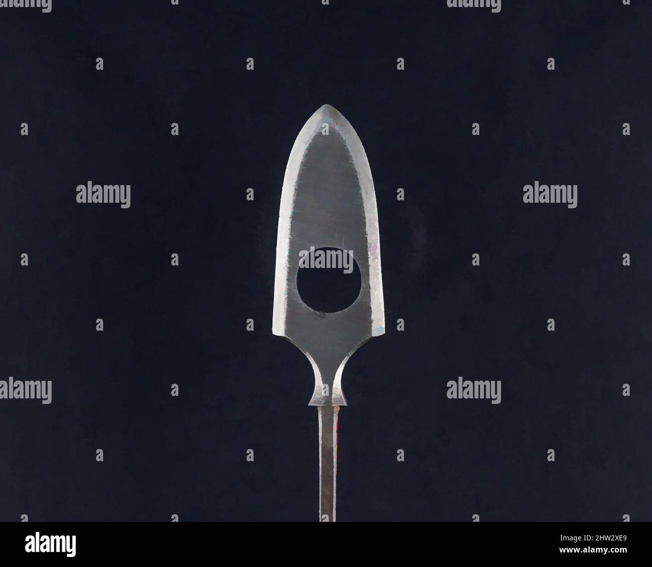 Arte ispirata da Arrowhead (Yanonē), 18th secolo, giapponese, acciaio, L. 10 poll. (25,4 cm); L. della testa 3" (7,6 cm); W. 1 1/8" (2,9 cm); peso 1,2 once (34 g), Arciery Equipment-Arrowhead, opere classiche modernizzate da Artotop con un tuffo di modernità. Forme, colore e valore, impatto visivo accattivante sulle emozioni artistiche attraverso la libertà delle opere d'arte in modo contemporaneo. Un messaggio senza tempo che persegue una nuova direzione selvaggiamente creativa. Artisti che si rivolgono al supporto digitale e creano l'NFT Artotop Foto Stock