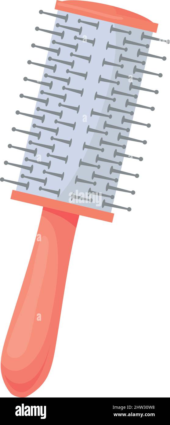 Icona spazzola rotonda. Strumento volume dei capelli cartoon isolato su sfondo bianco Illustrazione Vettoriale