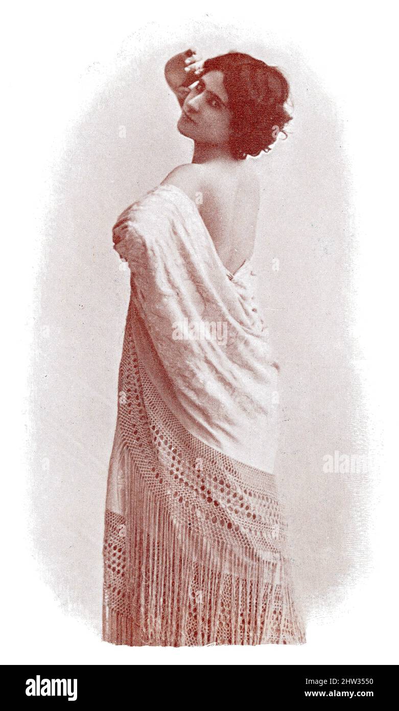 Ritratto di una ballerina spagnola. Immagine della rivista teatrale francese-tedesca 'Das Album', 1898. Foto Stock