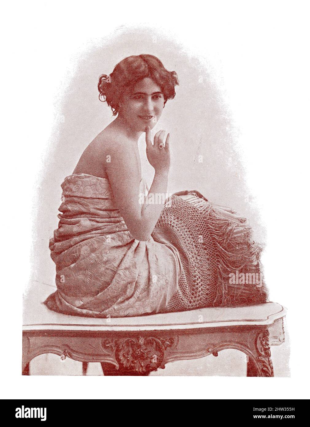 Ritratto di una ballerina spagnola. Immagine della rivista teatrale francese-tedesca 'Das Album', 1898. Foto Stock
