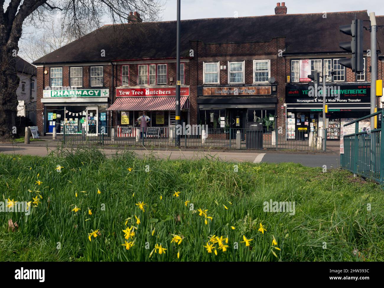 Yew Tree shops, Church Road, Yardley, Birmingham, Regno Unito Foto Stock