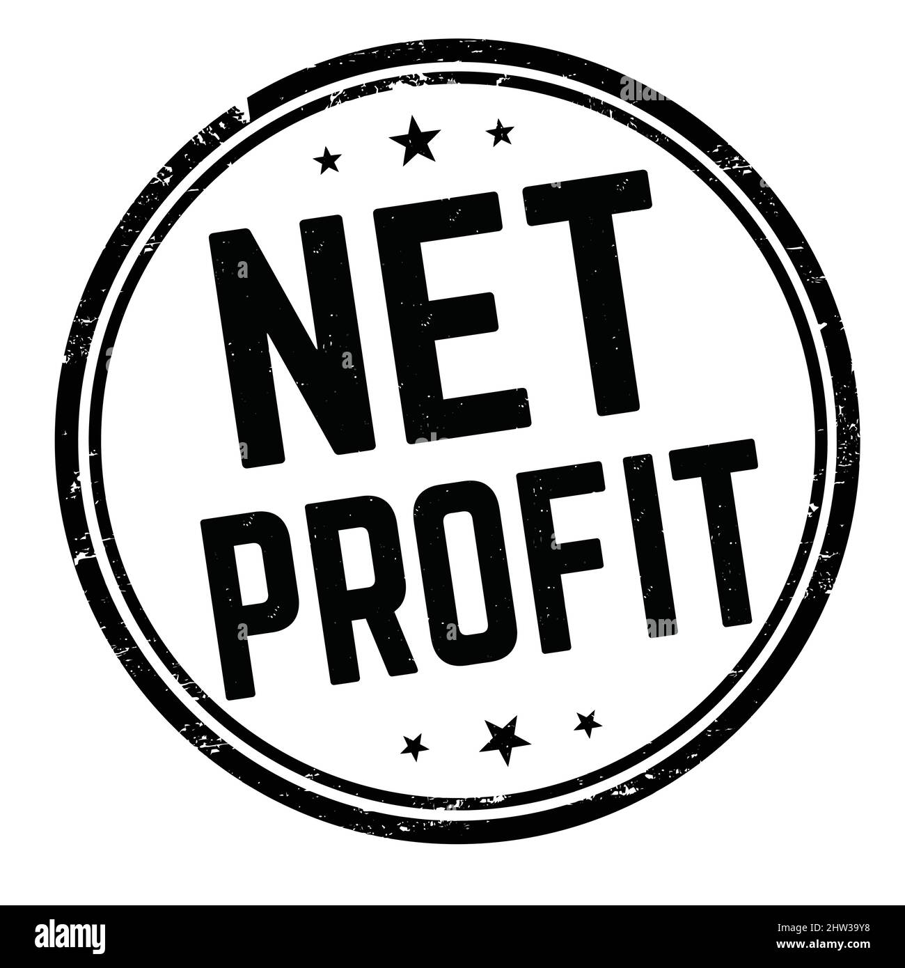 Netto profitto grunge gomma timbro su sfondo bianco, illustrazione vettoriale Illustrazione Vettoriale