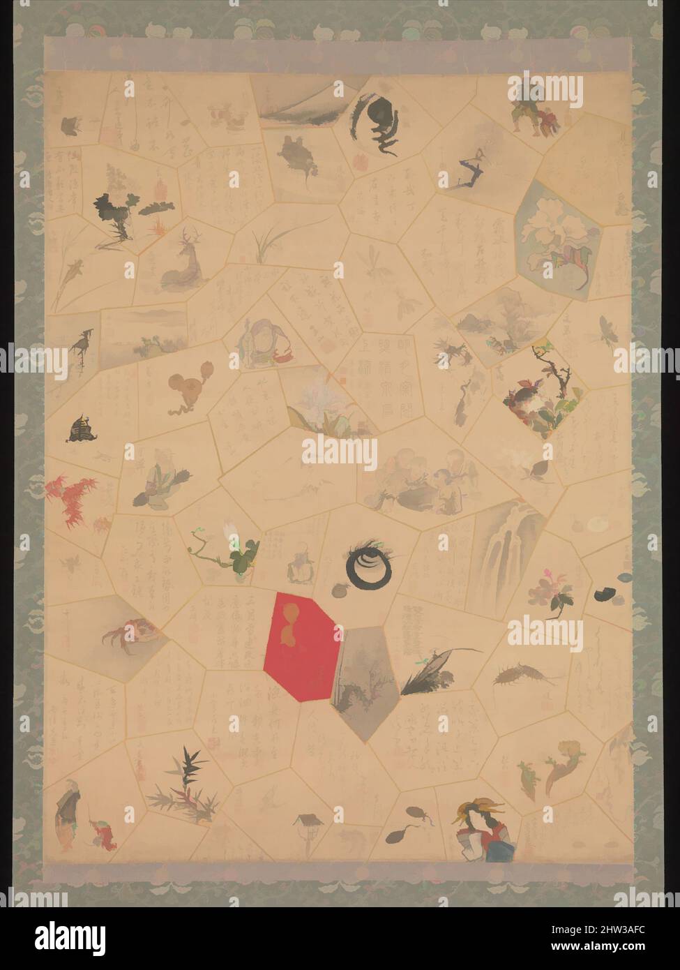 Arte ispirata a dipinti vari e calligrafia per il terzo anno dell'era Bunsei, periodo Edo (1615-1868), 1820, Giappone, Hanging scroll; Inchiostro e colore su carta, immagine: 31 3/8 x 23 3/8 pollici (79,7 x 59,4 cm), dipinti, Tani Bunchō (giapponese, 1763–1840), Watanabe Kazan (giapponese, Opere classiche modernizzate da Artotop con un tocco di modernità. Forme, colore e valore, impatto visivo accattivante sulle emozioni artistiche attraverso la libertà delle opere d'arte in modo contemporaneo. Un messaggio senza tempo che persegue una nuova direzione selvaggiamente creativa. Artisti che si rivolgono al supporto digitale e creano l'NFT Artotop Foto Stock