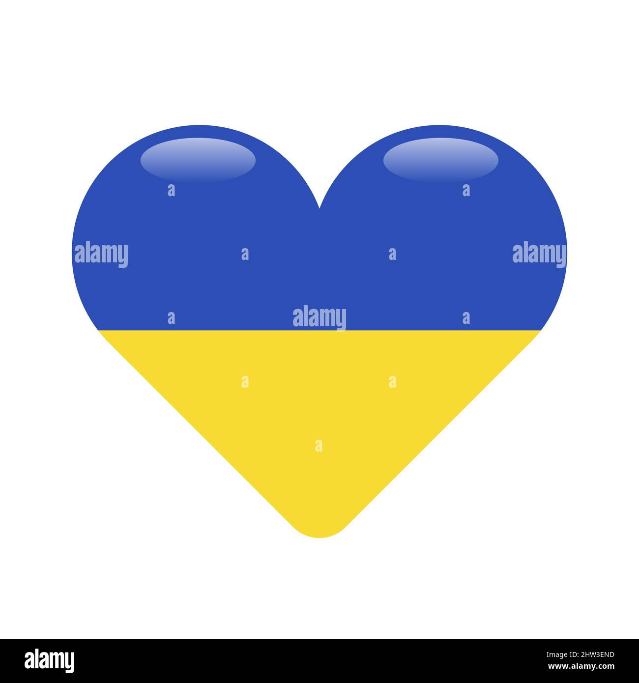Bandiera dell'Ucraina in forma di cuore. Illustrazione vettoriale. Simbolo nazionale ucraino Illustrazione Vettoriale