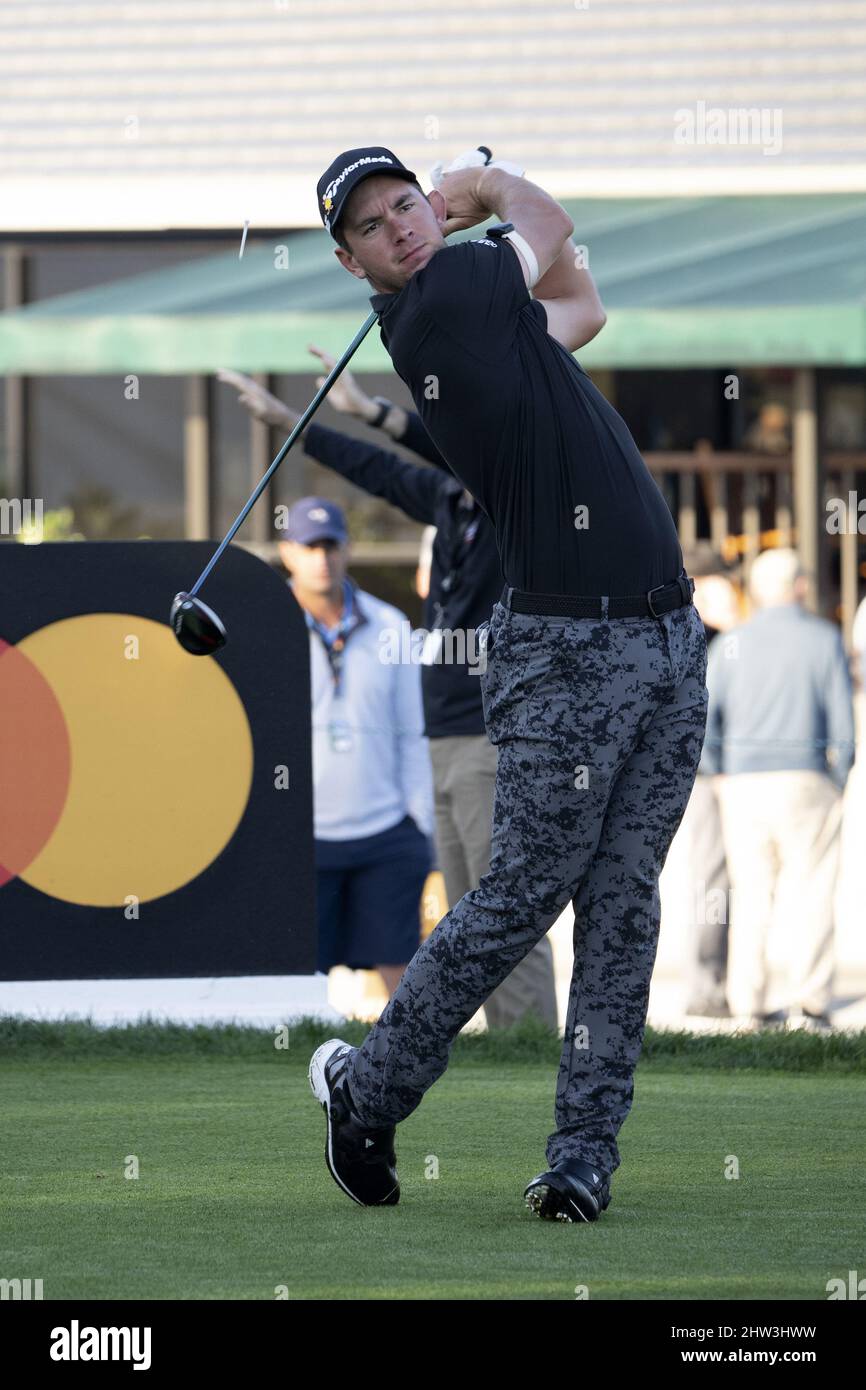 Orlando, Stati Uniti. 03rd Mar 2022. Lukas Herbert si tea fuori al 2022 Arnold Palmer Invitational tenuto al Bay Hill Club and Lodge di Orlando, Florida Giovedi, 3 marzo 2022. Foto di Joe Marino/UPI Credit: UPI/Alamy Live News Foto Stock