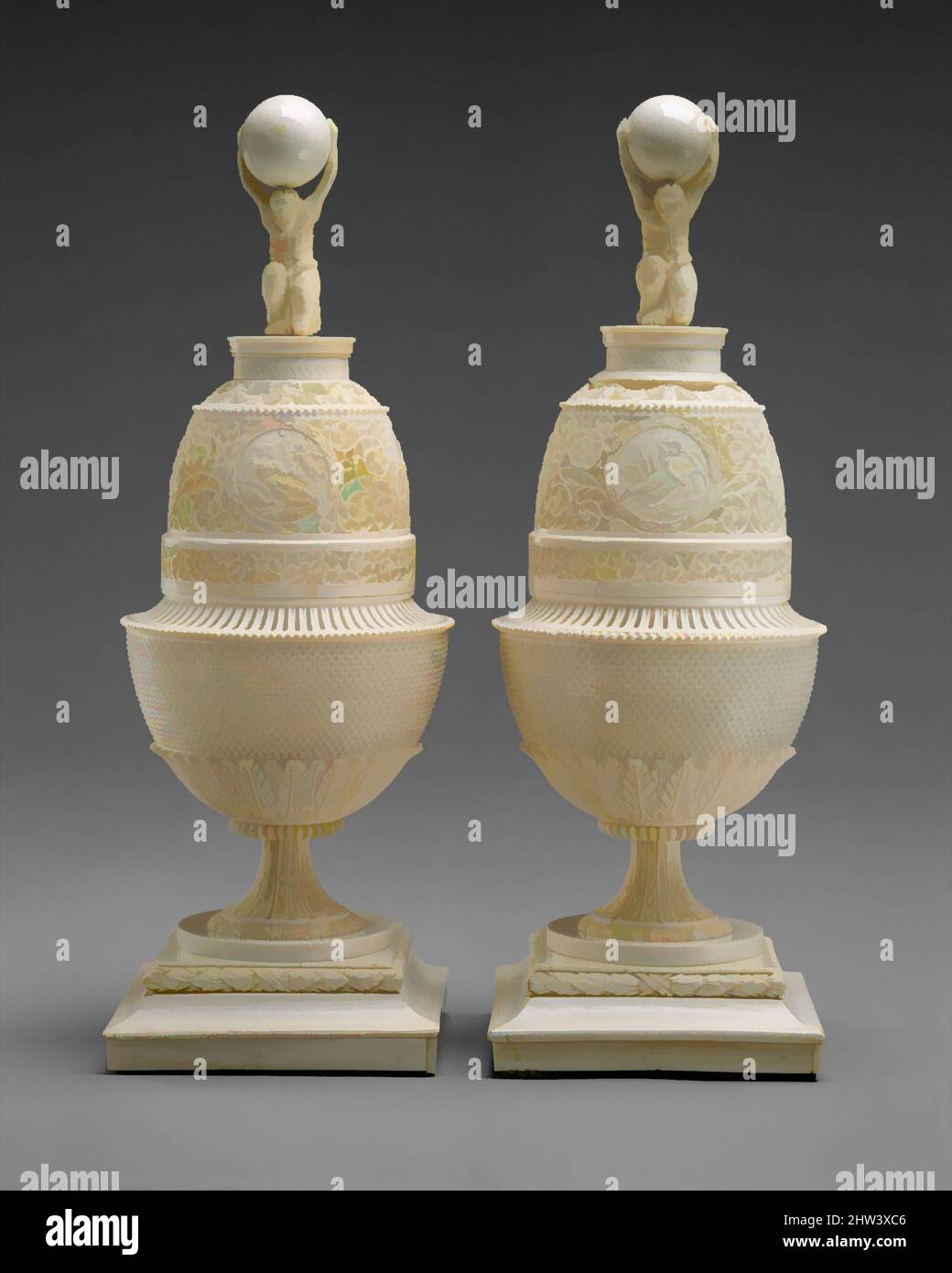 Arte ispirata da due vasi, ca. 1795–1800, russo, arcangelsk, valrus e avorio di elefante, 8 5/8 x 3 x 3 pollici (21,9 x 7,6 x 7,6 cm), sostanze naturali-Avorio, Nikolai Stepanovich Vereshchagin (ca. 1795–1813), l'arte della scultura ossea in Russia è inscindibilmente legata alle remote opere classiche modernizzate da Artotop con un tocco di modernità. Forme, colore e valore, impatto visivo accattivante sulle emozioni artistiche attraverso la libertà delle opere d'arte in modo contemporaneo. Un messaggio senza tempo che persegue una nuova direzione selvaggiamente creativa. Artisti che si rivolgono al supporto digitale e creano l'NFT Artotop Foto Stock Arte ispirata da due vasi, ca. 1795–1800, russo, arcangelsk, valrus e avorio di elefante, 8 5/8 x 3 x 3 pollici (21,9 x 7,6 x 7,6 cm), sostanze naturali-Avorio, Nikolai Stepanovich Vereshchagin (ca. 1795–1813), l'arte della scultura ossea in Russia è inscindibilmente legata alle remote opere classiche modernizzate da Artotop con un tocco di modernità. Forme, colore e valore, impatto visivo accattivante sulle emozioni artistiche attraverso la libertà delle opere d'arte in modo contemporaneo. Un messaggio senza tempo che persegue una nuova direzione selvaggiamente creativa. Artisti che si rivolgono al supporto digitale e creano l'NFT Artotop Foto Stock