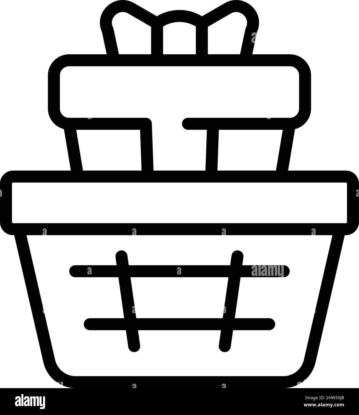 Vettore contorno icona offerta regalo. Online personalizzato. Contratto d'ordine Illustrazione Vettoriale