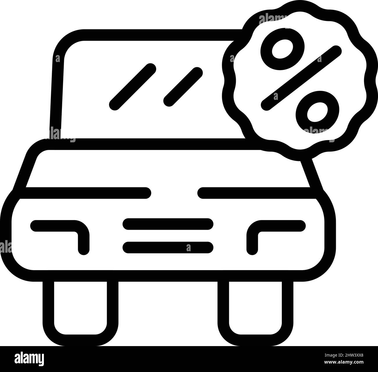 Vendita auto offerta icona contorno vettore. Memorizza ordine. E-commerce online Illustrazione Vettoriale