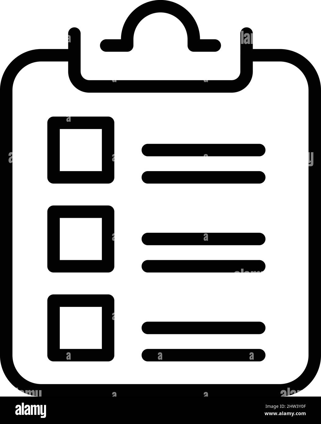 Gli Appunti offrono un vettore di contorno di icone. Lavoro online. Lettera di contratto Illustrazione Vettoriale