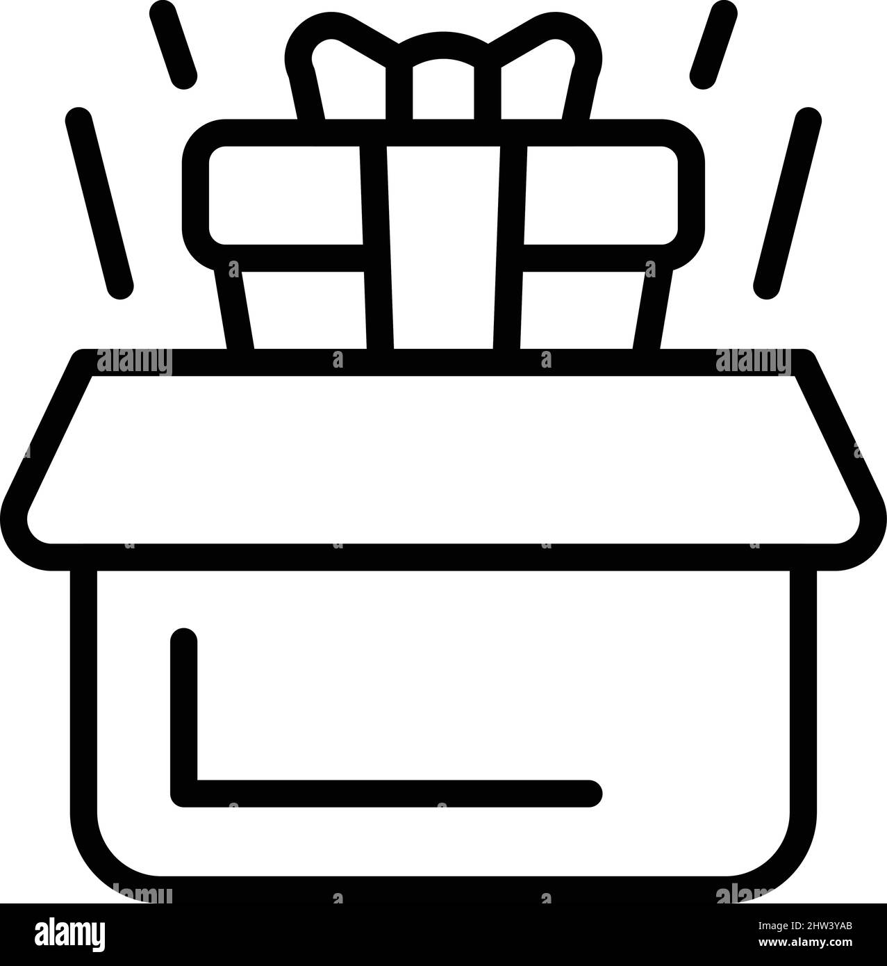 Vettore contorno icona confezione regalo. Offerta di lavoro. Archivio contratti Illustrazione Vettoriale