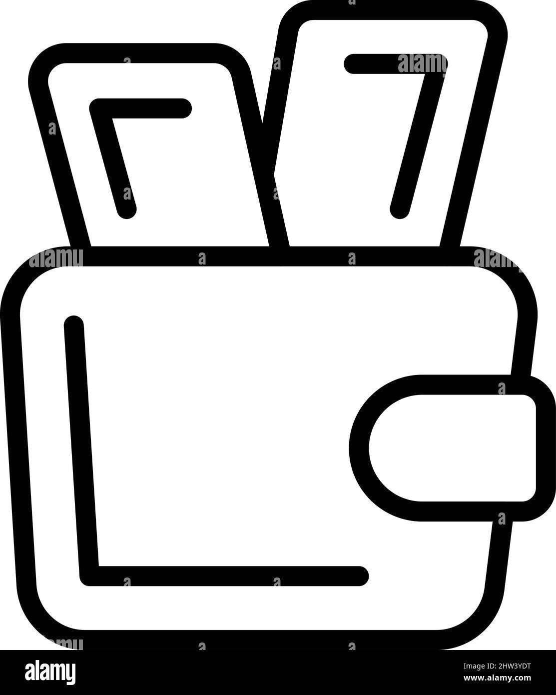 Vettore di contorno dell'icona del portafoglio a denaro pieno. Offerta eCommerce. Online personalizzato Illustrazione Vettoriale