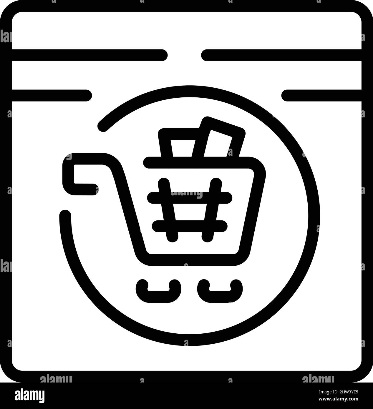 Web online offerta icona vettore di contorno. Processo personalizzato. Memorizzare la lettera Illustrazione Vettoriale