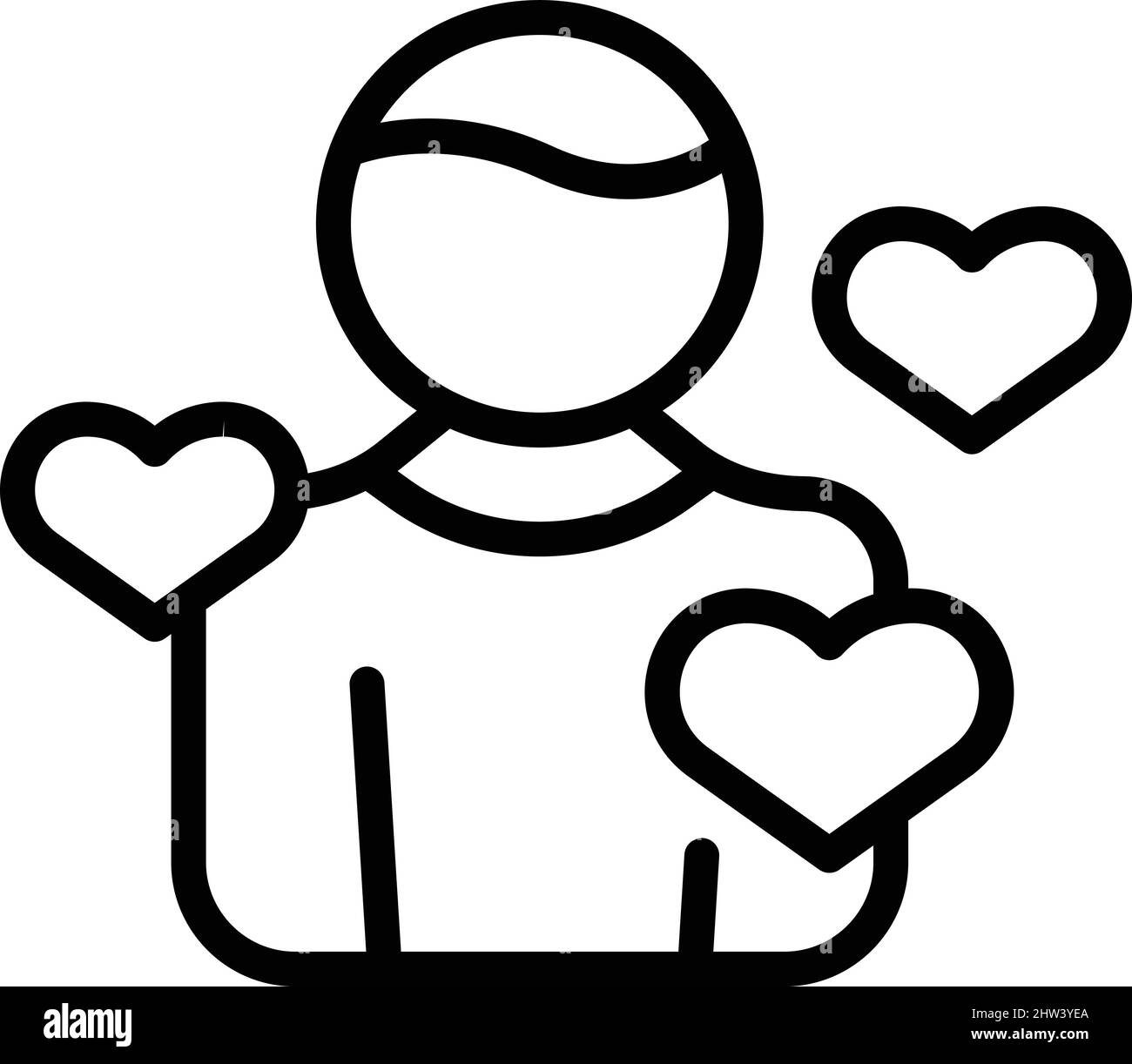 Amore uomo offerta icona contorno vettore. Contratto d'ordine. Paga del negozio Illustrazione Vettoriale