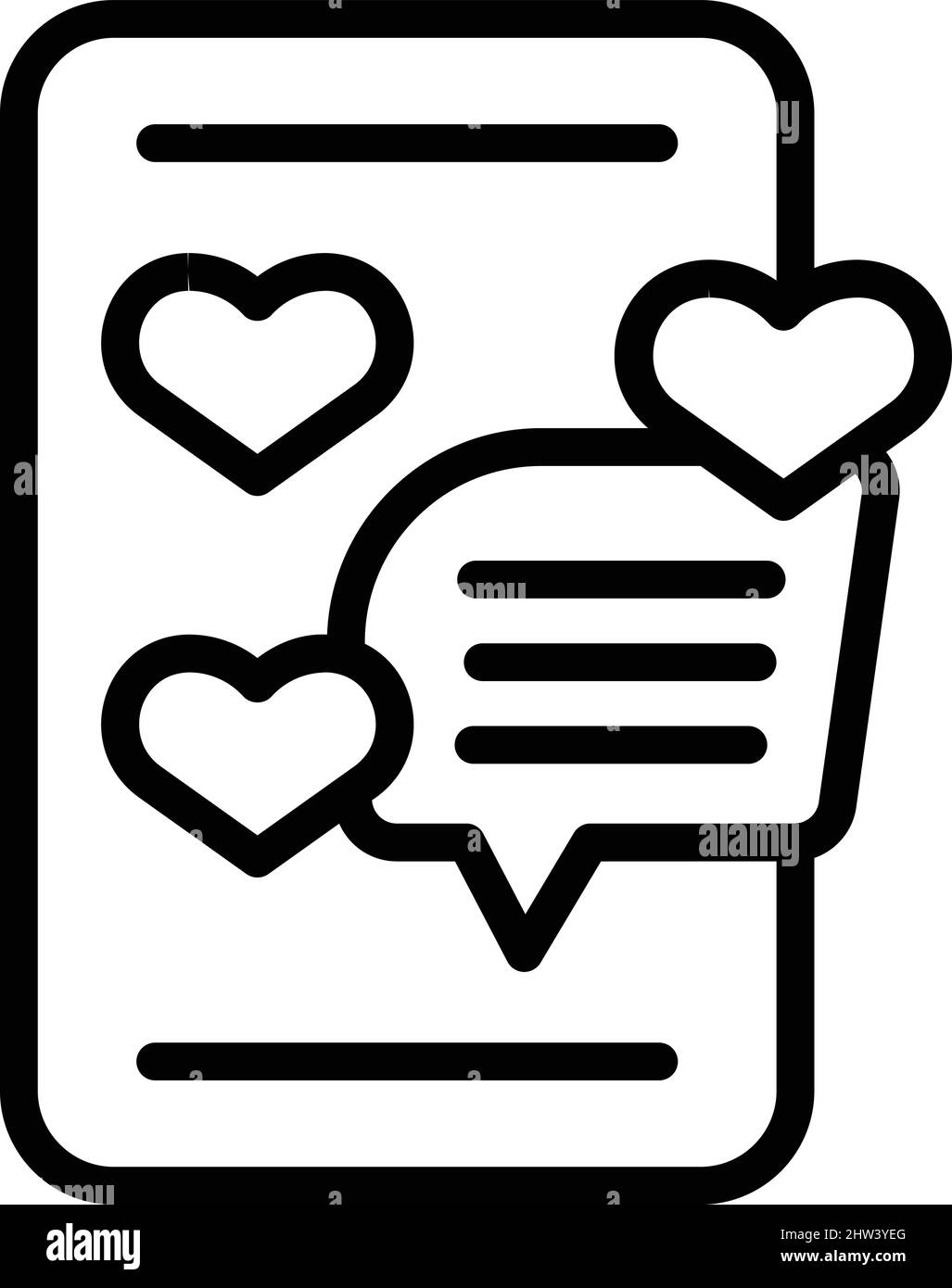 Vettore di contorno dell'icona dell'offerta di chat per smartphone. Online personalizzato. Contratto d'ordine Illustrazione Vettoriale