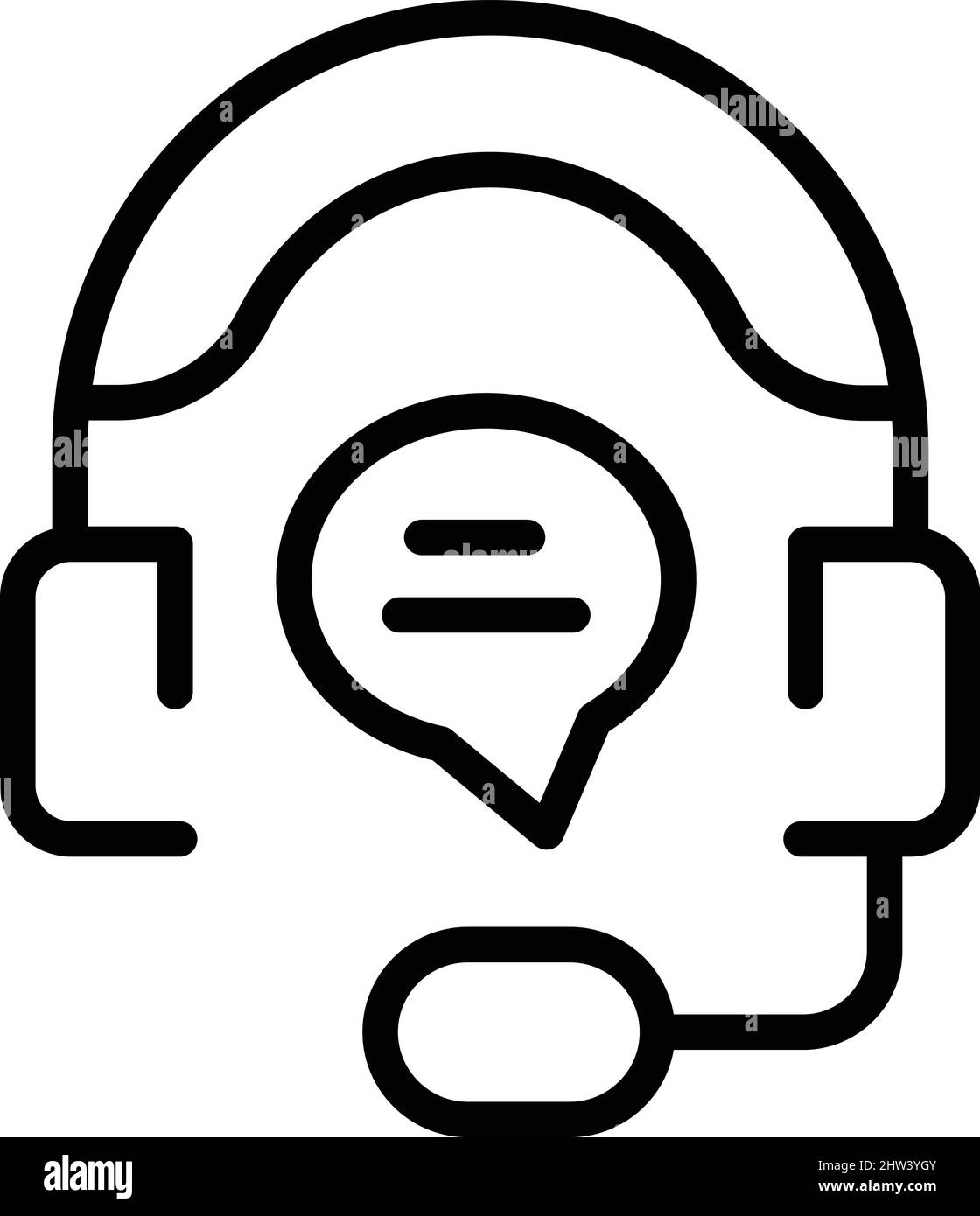 Offerta di supporto icona contorno vettore. Online personalizzato. Supporto del punto vendita Illustrazione Vettoriale