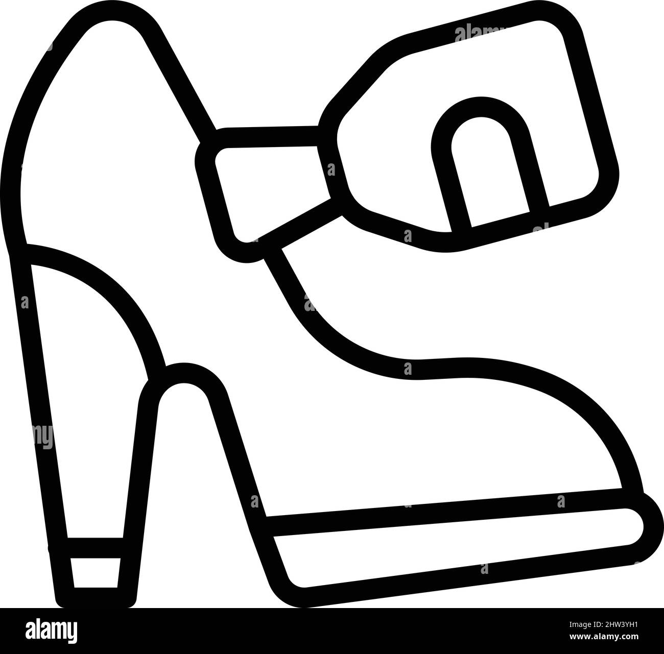 Donna scarpe offrono icona contorno vettore. Ordine online. Paga del negozio Illustrazione Vettoriale