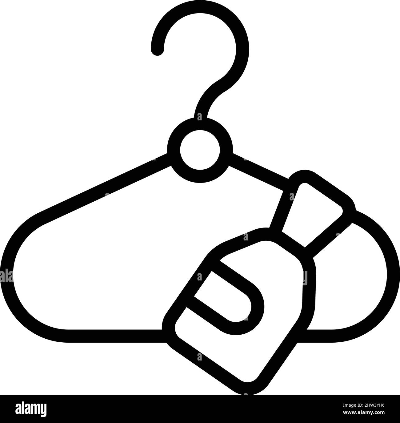 Appendiabiti di stoffa offrire icona contorno vettore. E-commerce online. Paga del negozio Illustrazione Vettoriale