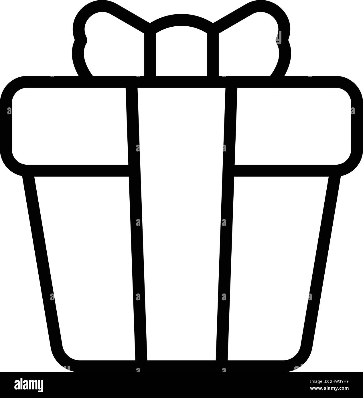 Vettore di contorno icona del prezzo della confezione regalo. Ordine online. Prodotto gratuito Illustrazione Vettoriale