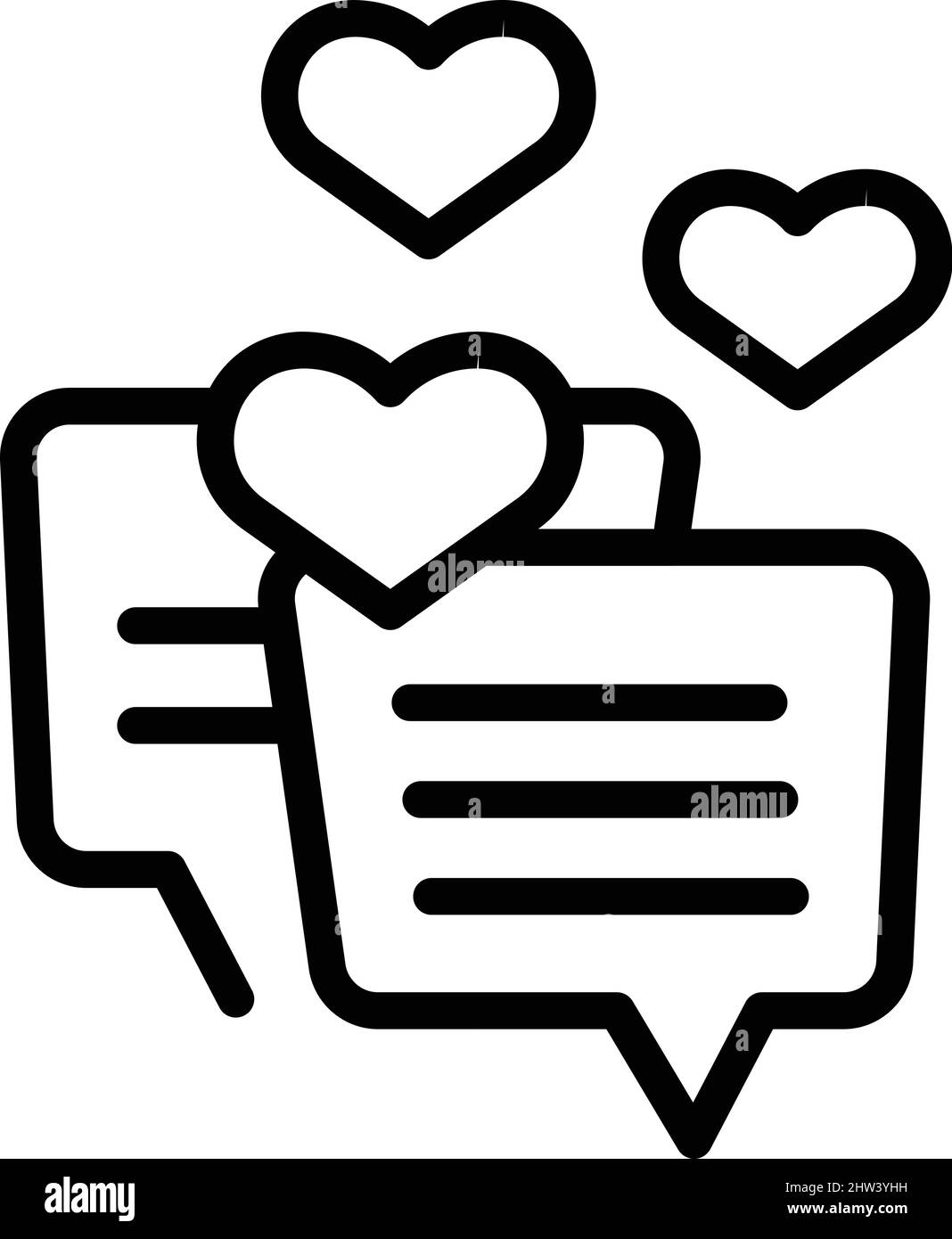 Amore chat offerta icona contorno vettore. Lettera online. Banca dei prezzi Illustrazione Vettoriale