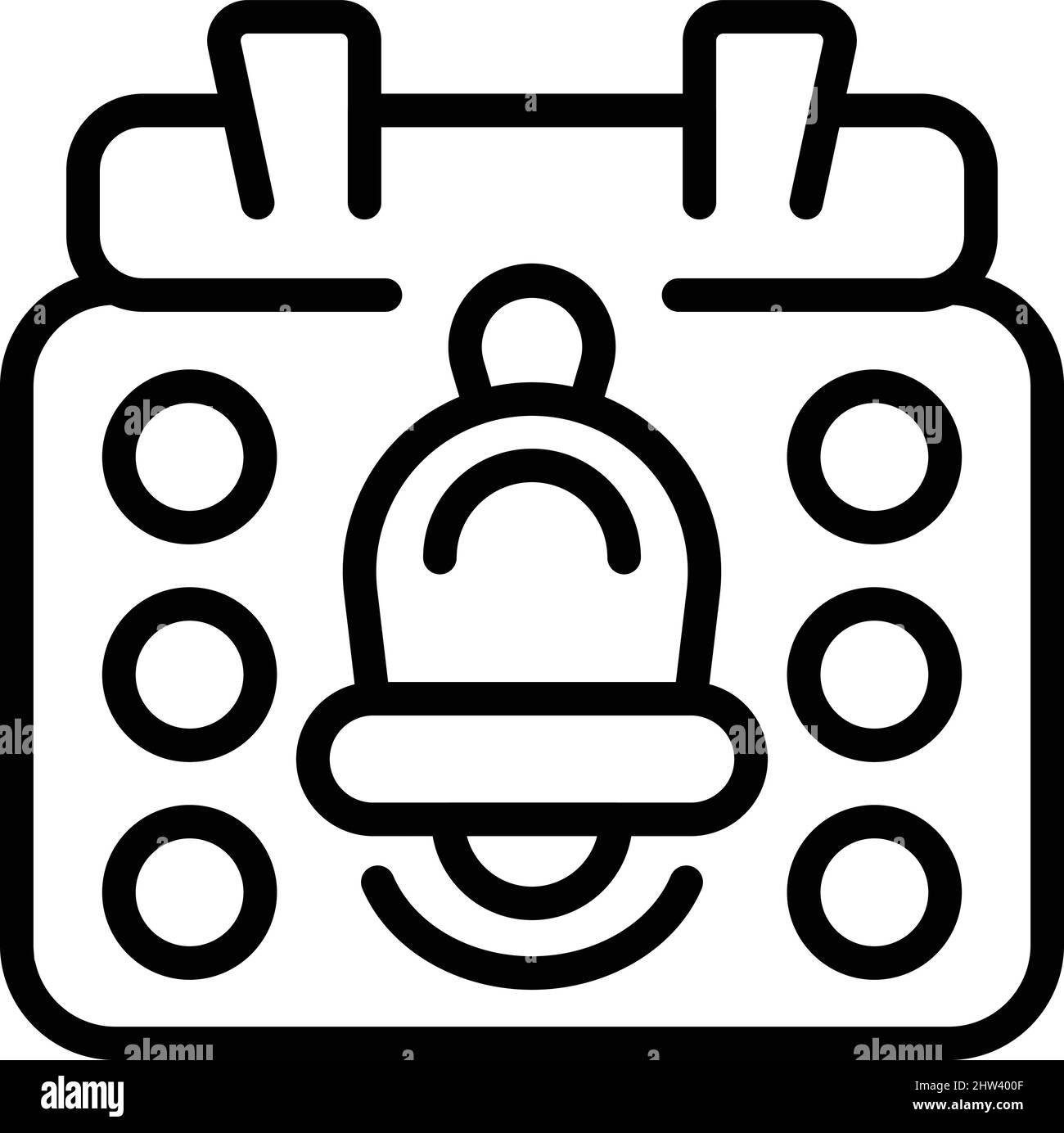 Vettore di contorno icona di offerta di notifica del calendario. Ordine del contratto. Prezzo lettera Illustrazione Vettoriale