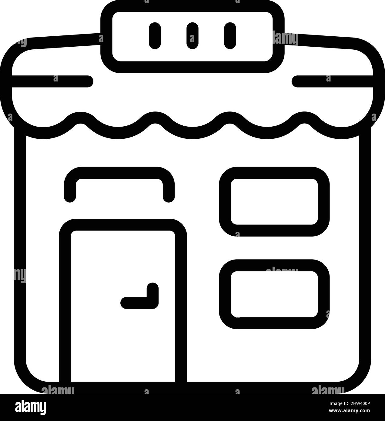 Vettore contorno icona offerta negozio via. Ordine personalizzato. Prezzo a pagamento Illustrazione Vettoriale