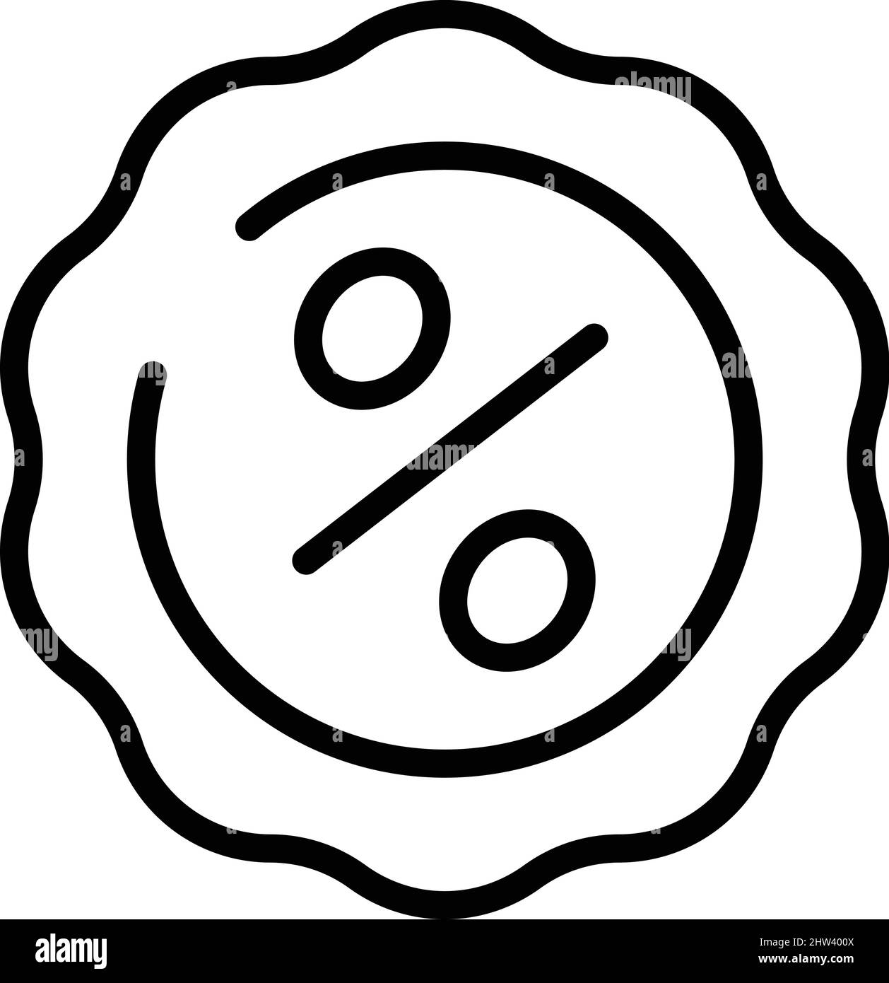 Vettore contorno icona di vendita percentuale. Paga del negozio. Ordine online Illustrazione Vettoriale