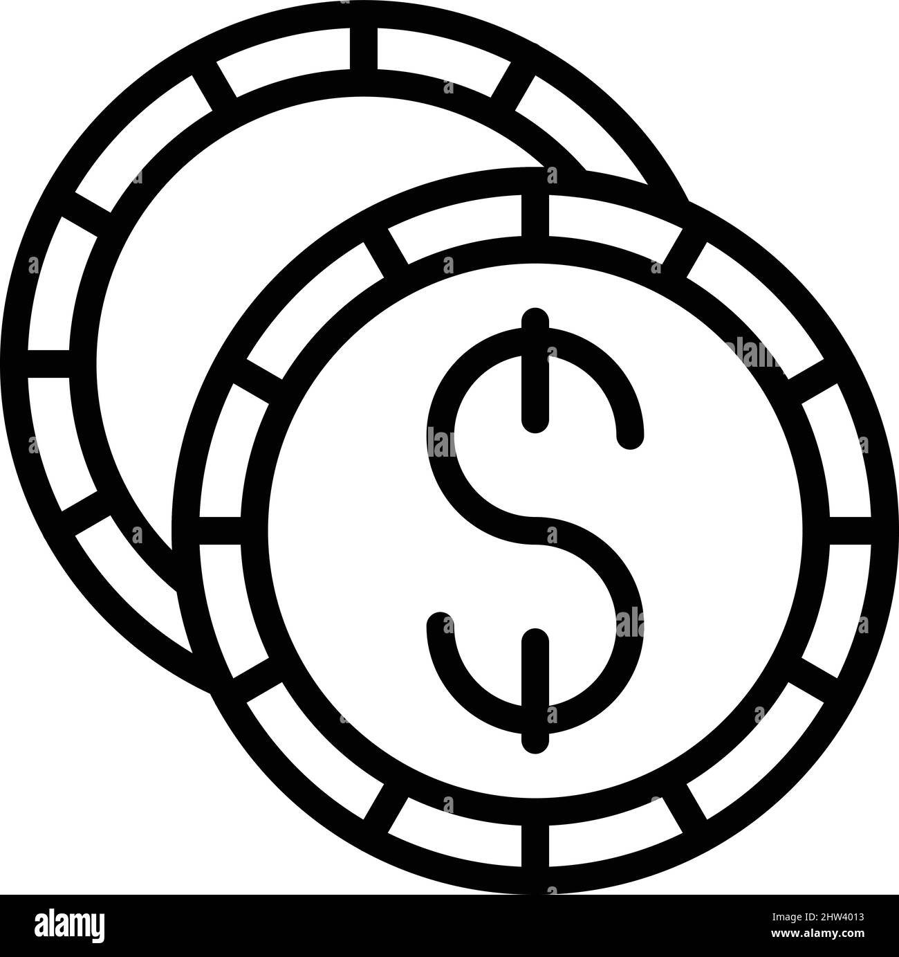 Moneta pay offerta icona contorno vettore. E-commerce online. Archivio contratti Illustrazione Vettoriale