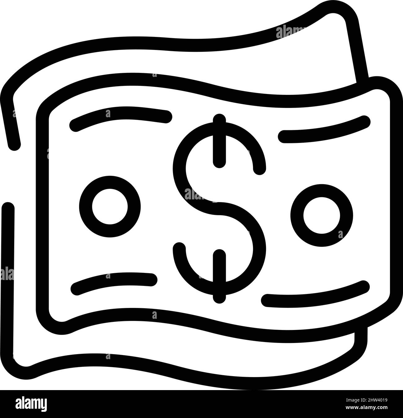 Vettore di contorno icona di offerta di pagamento in contanti. Lavoro online. Banca del negozio Illustrazione Vettoriale